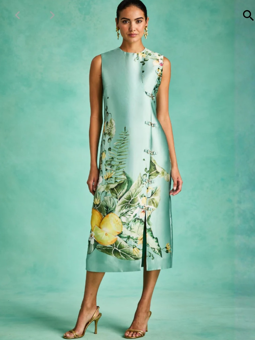NWT Mestiza New York Serena Midi Dress Size 8 In Citron Tableau